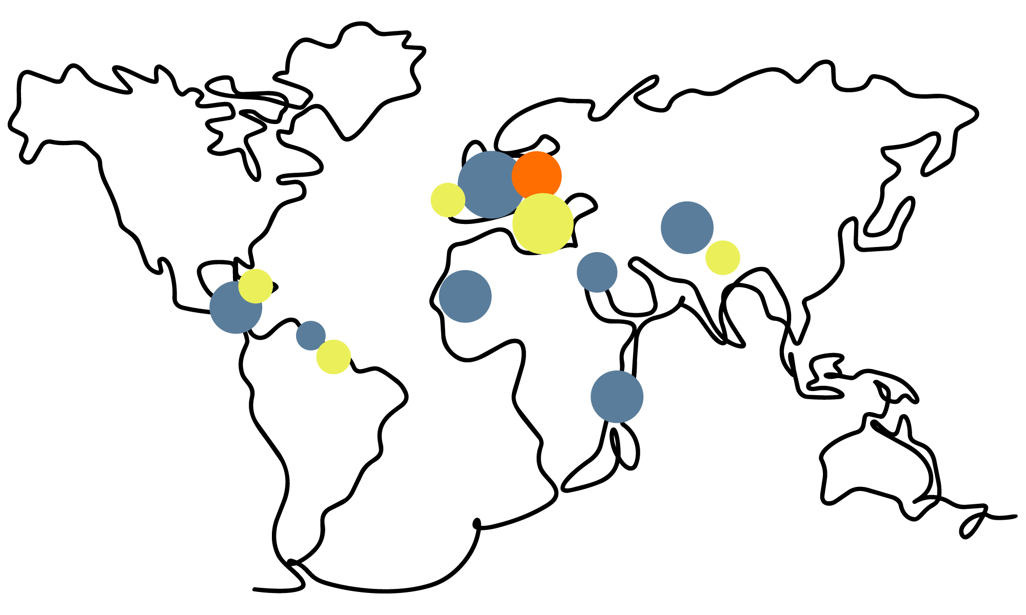 Carte des projets internationaux de Store Makers Group
